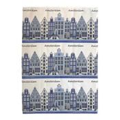 Typisch Hollands Tea towel facades -Blue - Amsterdam