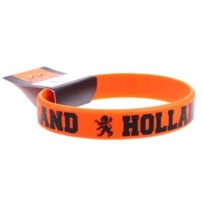 Typisch Hollands Armband - Gummi - Orange - Schwarzer Text