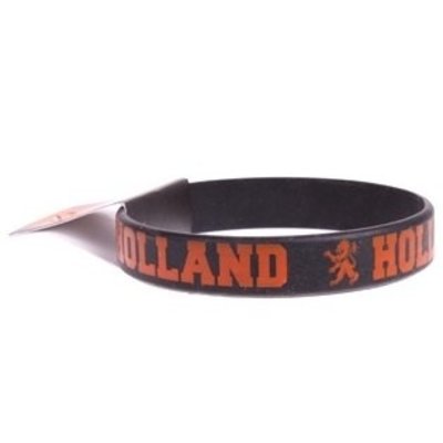 Typisch Hollands Armbandje - Rubber - Zwart - Oranje tekst