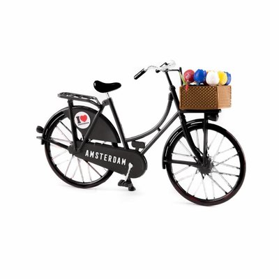 Typisch Hollands Miniaturfahrrad - Schwarz (Amsterdam) 13,5 cm
