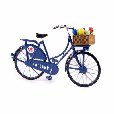 Typisch Hollands Miniaturfahrrad - Blau (Holland) 13,5 cm