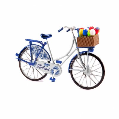 Typisch Hollands Miniatuurfiets -  Delftsblauw  (Holland) 13.5cm