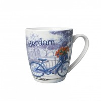 Heinen Delftware Kleine mok - Modern Delfts blauw - Amsterdam Fiets