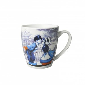 Heinen Delftware Small mug - Modern Delft blue - Kissing couple Holland