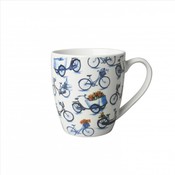 Heinen Delftware Kleine mok - Modern Delfts blauw - Fiets all over print