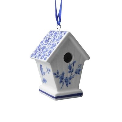 Heinen Delfts blauw Weihnachtsanhänger - Vogelhaus - Delfter Blau