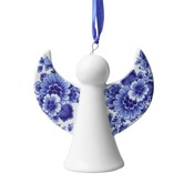 Heinen Delfts blauw Angel Christmas pendant - Delft blue