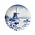 Heinen Delfts blauw Delft blue wall plate 20.5 cm - Mill landscape (flowers)