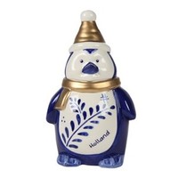 Typisch Hollands Christmas decoration - Penguin hat Holland blue gold - 16 cm