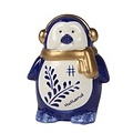 Typisch Hollands Kerstdecoratie - Pinguïn oorwarmer Holland blauw goud 15cm