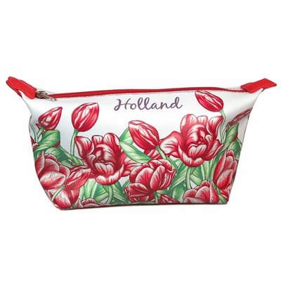 TTD Gifts Toiletry bag - Red - tulip motif