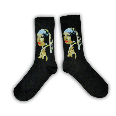 TTD Gifts Vermeer`s (meisje met de parel)  Damessokken - ( Art collection)
