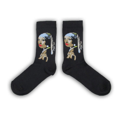 Holland sokken Vermeer`s (Mädchen mit der Perle) Damensocken - (Kunstsammlung)