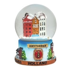 TTD Gifts Snow globe Amsterdam - gabled houses - Large 8 cm