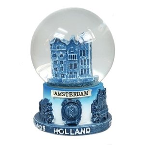 TTD Gifts Snow globe Delft blue - gable houses - Large 8 cm