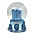 TTD Gifts Sneeuwbol Delfts blauw - gevelhuisjes- Groot 8 cm