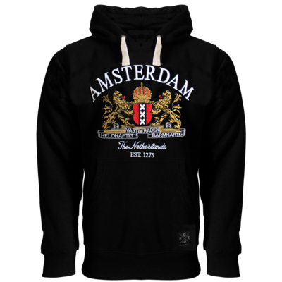 Holland fashion Hoodie - Amsterdam - Zwart - Wapen Amsterdam