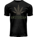Holland fashion T-Shirt - Black - Terry - Amsterdam (cannabis)