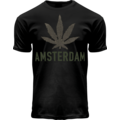 Holland fashion T-Shirt - Schwarz - Terry - Amsterdam (Cannabis)