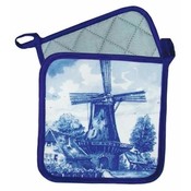 Typisch Hollands Pannenlappen Molen - Delfts - blauw