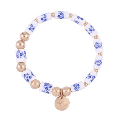 Heinen Delftware Armband mit Delfter Perlen bespannt