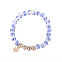 Heinen Delftware Bracelet strung with Delft blue beads - Mill