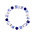 Heinen Delfts blauw Armband mit Delfter-blauen Perlen - Blumen