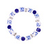 Heinen Delfts blauw Armband geregen met Delfts blauwe kralen - Bloemen