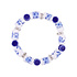 Heinen Delftware Armband geregen met Delfts blauwe kralen - Bloemen