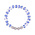 Heinen Delfts blauw Armband mit Delfter-blauen Perlen - Blumen