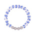 Heinen Delfts blauw Armband mit Blumen und silberfarbenen Perlen
