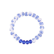 Heinen Delftware Bracelet strung with Delft blue beads - Flowers.