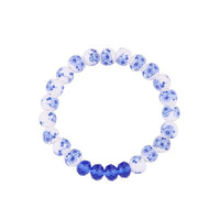 Heinen Delfts blauw Bracelet strung with Delft blue beads - Flowers