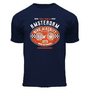 Fox Originals Kinder T-Shirt - Fiets - Blauw - Amsterdam bike district