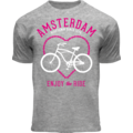 Holland fashion Kinder T-Shirt - Fiets - Sportief grijs - Bike