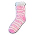 TTD Gifts Fleece Comfortsokken - Gevelhuisjes - Wit-Roze