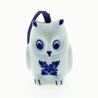 Heinen Delftware Christmas tree pendant - Owl - Delft blue