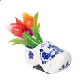 Heinen Delfts blauw Magnet clog with tulip bouquet