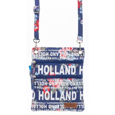 Robin Ruth Fashion Neck bag - Passport bag - Holland Flowers - blue