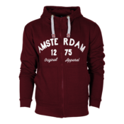 Holland fashion Hoodie met Rits - Amsterdam - Original Apparel - Bordeaux