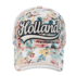 Robin Ruth Fashion Holland cap - with flower print (text embroidery)