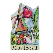 Typisch Hollands Magneet Holland - Molen - Tulpen/Zwaan