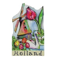 Typisch Hollands Magnet Holland - Windmill - Tulips / Swan