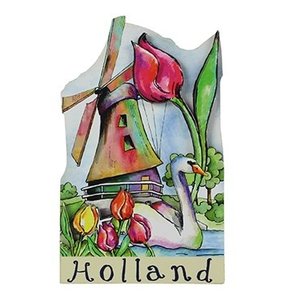 Typisch Hollands Magnet Holland - Windmill - Tulips / Swan