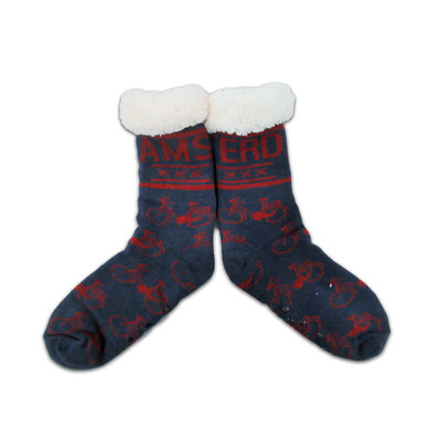 TTD Gifts Fleece Comfortsokken - Fietsen - Blauw - Rood