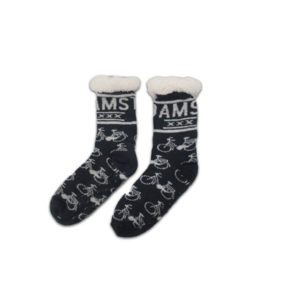 TTD Gifts Fleece Comfort Socks - Cycling - Blue - White