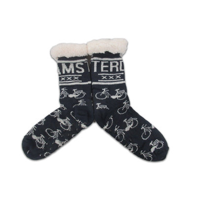 TTD Gifts Fleece Comfortsokken - Fietsen - Blauw - Wit