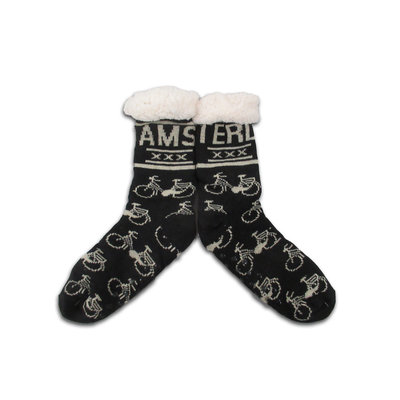 Holland sokken Fleece Comfortsokken - Fietsen - Zwart-Zand