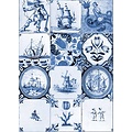 Typisch Hollands Single card - old Dutch tile blue