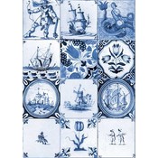 Typisch Hollands Enkele kaart - oud Hollandsche tegel blauw